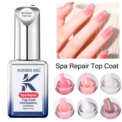 Nail Polish Spa Color Top Coat 2 IN 1 15ML Repair Nail Varnish Soak Off Manicure