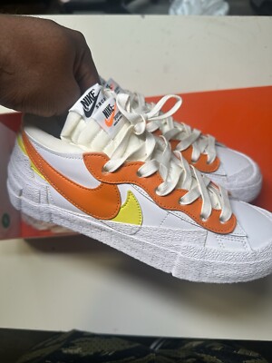 Nike Blazer Low Sacai White Magma Orange Sneakers Dd1877100 Size: UK6 / US7