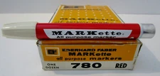 Box of 8 Eberhard Faber MARKette 780 Red Permanent Markers USA Vintage