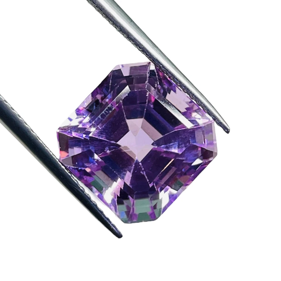 VVS 10.80 Cts Zertifiziert Natürlich Kunzit 12x12mm Smaragd Schliff AAA Qualität - Bild 3 von 4