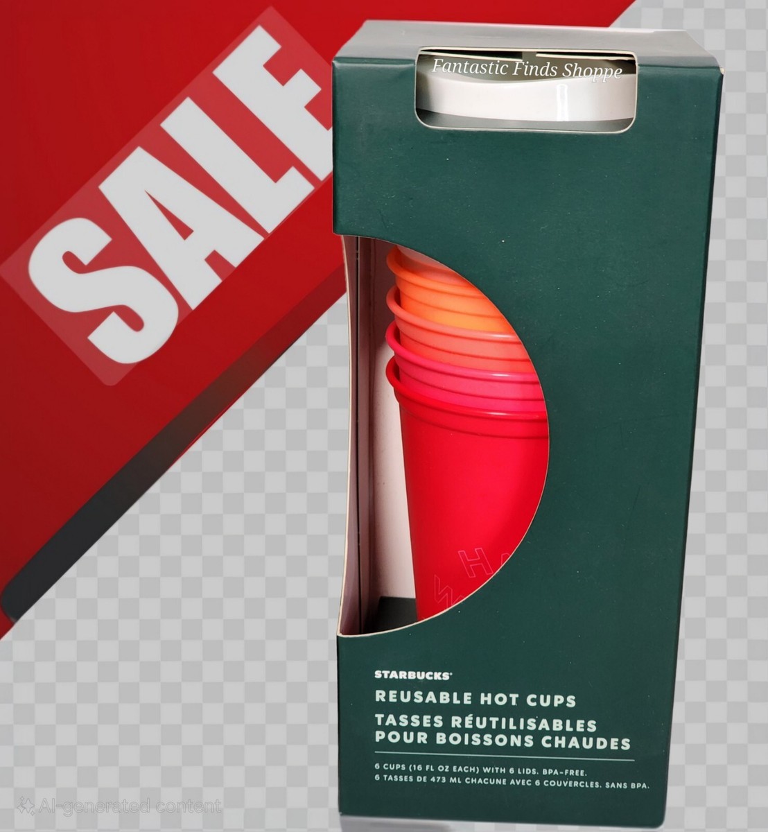 Starbucks 2019 Winter Reusable Hot Cups 6 Pack With Lids
