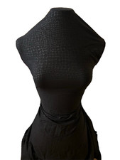 1-yard FABRIC 4W STRETCH BLACK w/REPTILE COCODRILE SKIN EMBOSSED DESIGN