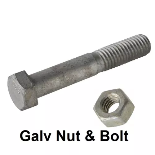Qty 20 Hex Bolt M6 (6mm) x 65mm Galvanised Nut Galv Treated Pine HDG