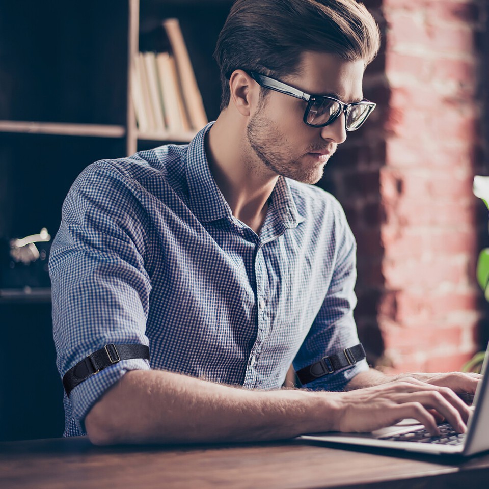 2 Pcs Elastic Sleeve Garters Belt Shirts for Men Chemise Stays Women