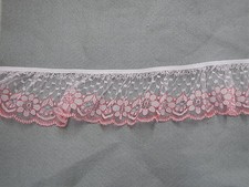 Gathered Lace White/Red 5 metres 2231 