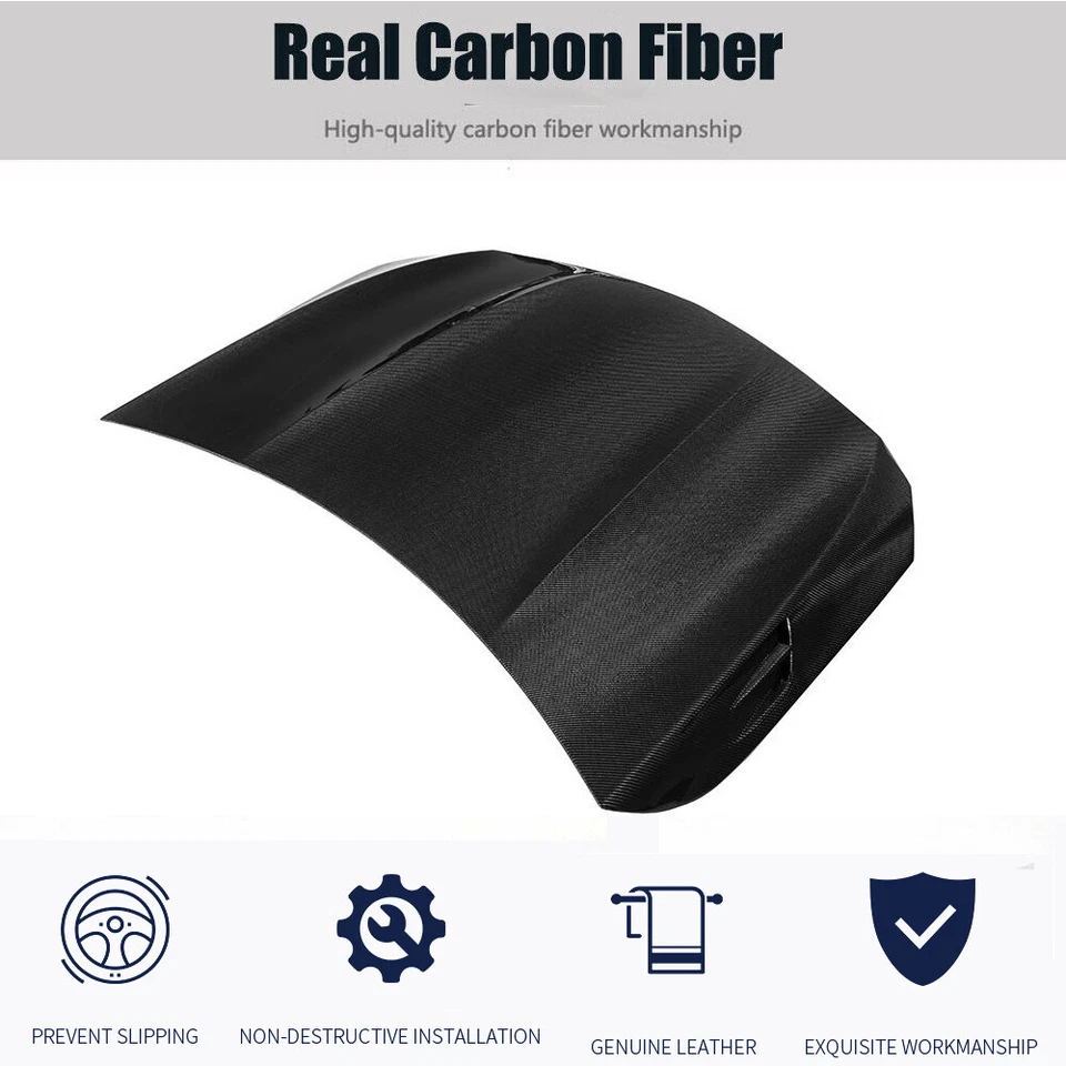Carbon Fiber Front Bonnet Hood Cover Trims For Mercedes-Benz X156 GLA200 GLA250 - Image 2 of 4
