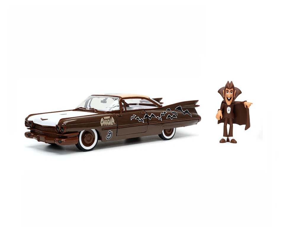 Jada Hollywood 1:24 1959 Cadillac Coupe Deville con figura Count Chocula 32204-P7 Foto 2 de 4