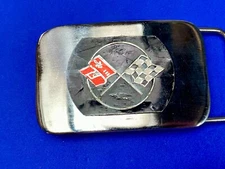 Iconic Race Flag Crossed Flags Racing Car Collectors Belt Buckle