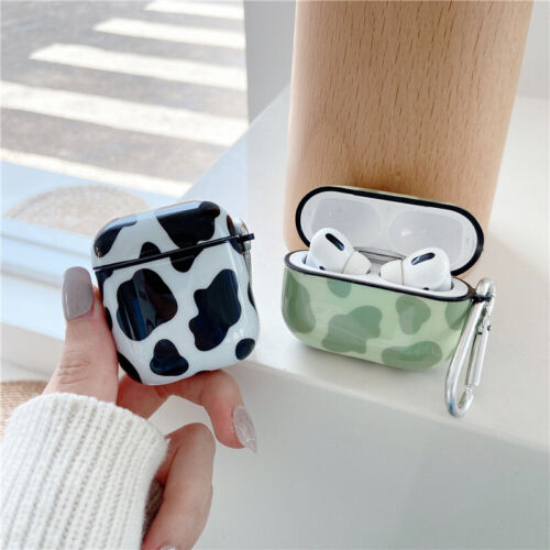 Cute Milk Cow Pattern Earphones Cover For Apple AirPods Pro 3 1/2 Charging Case - Afbeelding 1 van 15