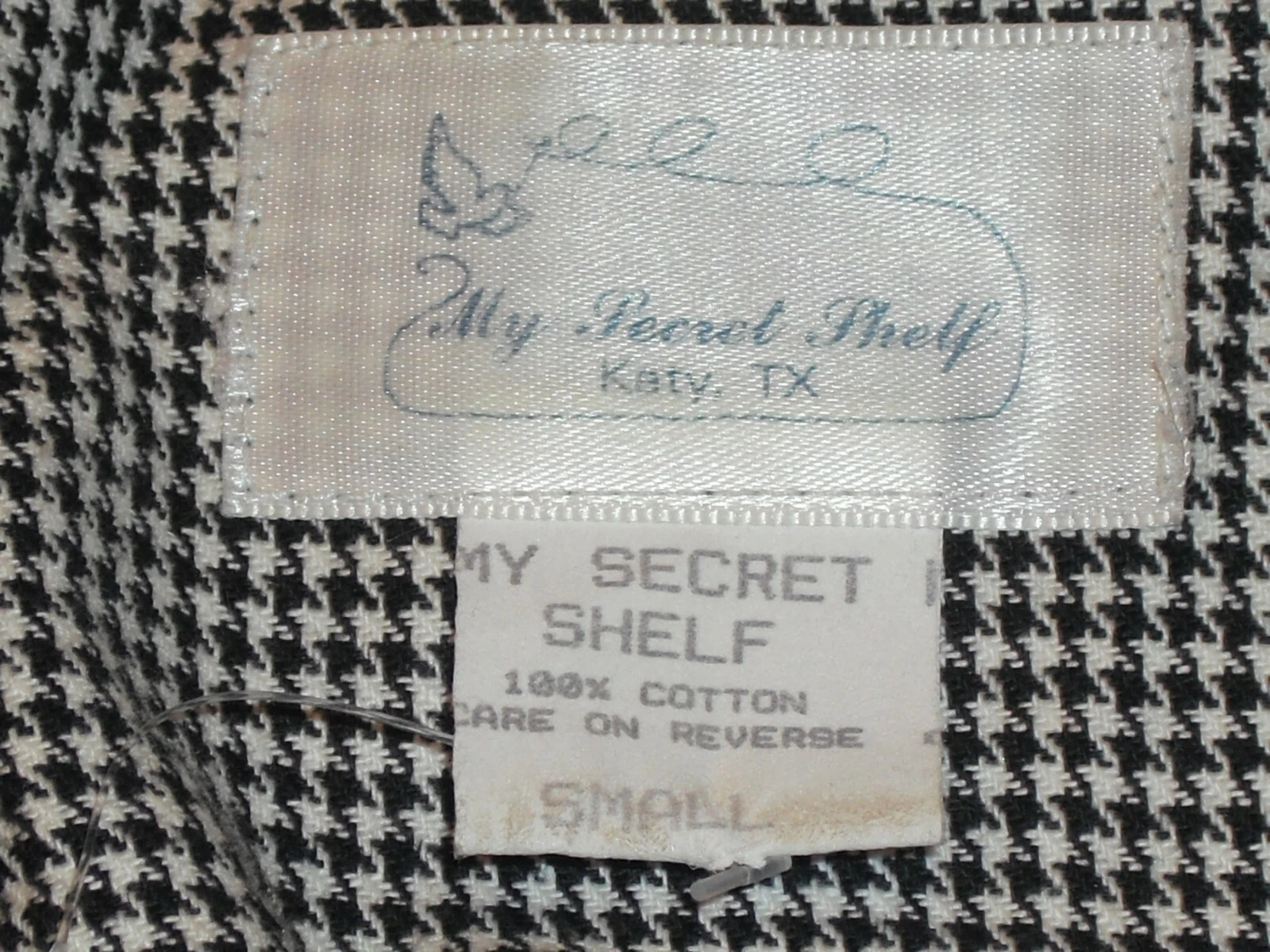 UNDERCOVER Maxi abito donna My Secret Shelf nero bianco pied de poule ufficio taglia small