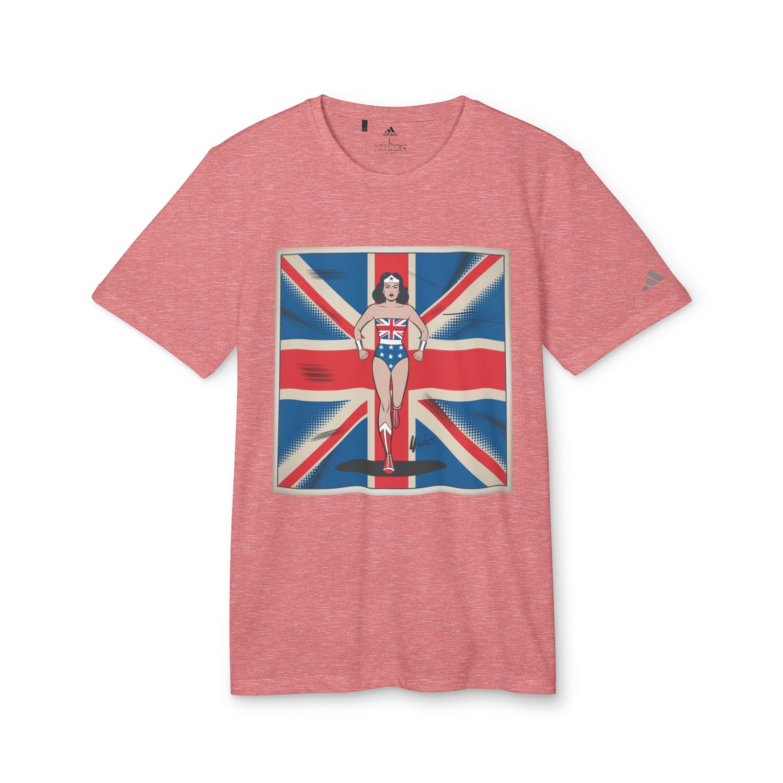adidas Unisex Sport T-shirt british wonder woman art tee shirt men women