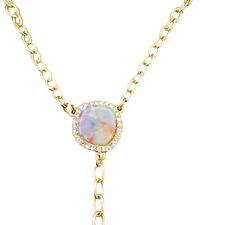 Sugarfix By Baublebar Lariat Necklace Colorful Rainbow Effect Pendant Gold Tone