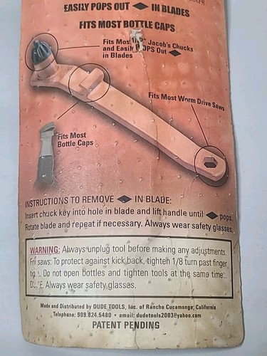 DUDE TOOLS All in One Saw Drill Tool For Worm Drive Saw 1/2'' Jacob's Chuck NEW - Picture 4 of 7