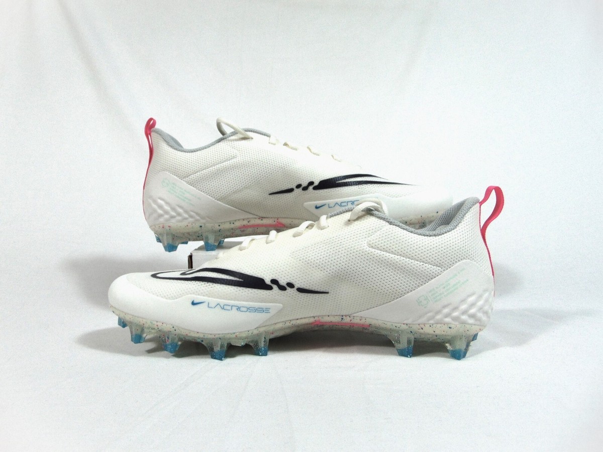 Nike Alpha Huarache 8 PRO LAX White Pink Lacrosse Cleats Sz 12.5