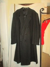Vintage FR Tripler Gray Wool Blend Double Breast Mens Over Coat 52 R