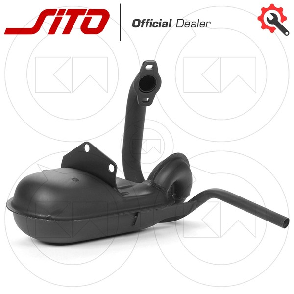 Originale Auspuffanlage Schwarz FüR Piaggio APE 50 Mix 2T 1998-2008-image