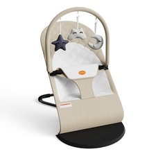 Gryvoth Portable Baby Bouncer Seat for Infants 0-18 Months 3 Modes Beige NEW