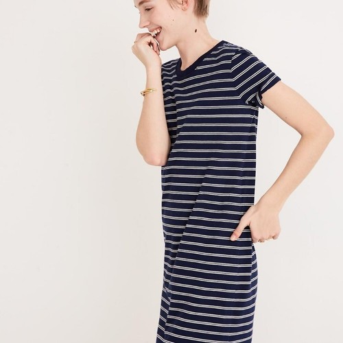 Madewell Stripe Shirt Dress Blue NEW NWT size Small S - Picture 3 of 7