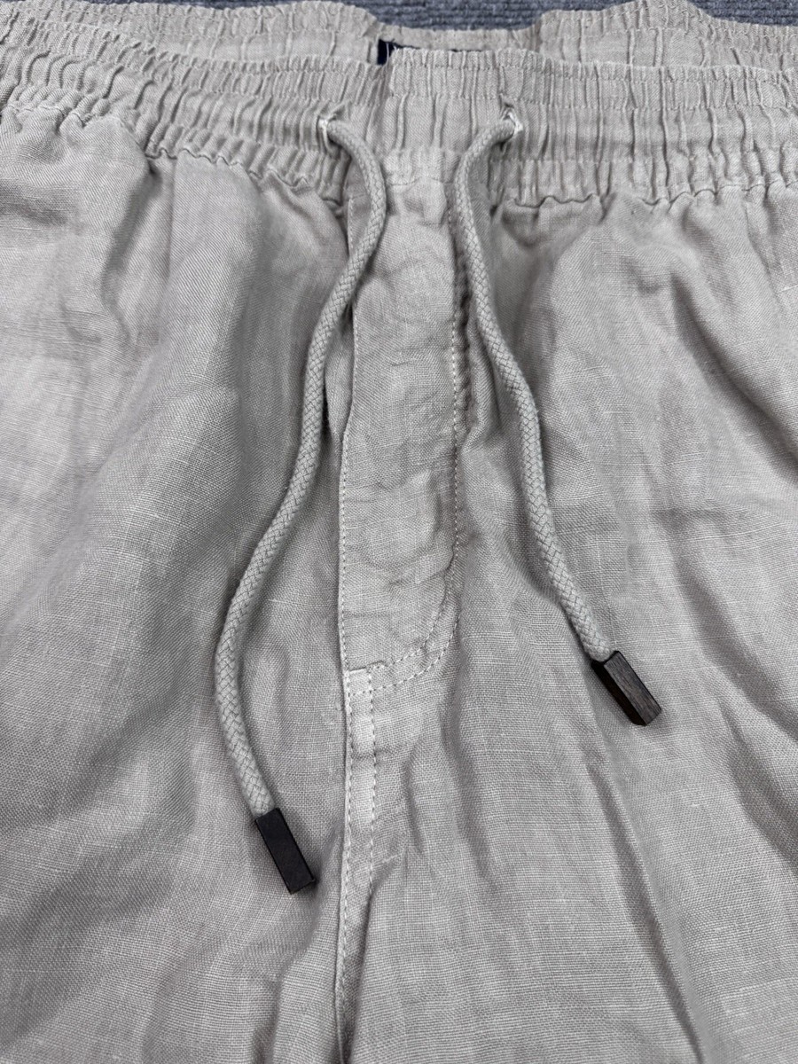 Vilebrequin Linen Bermuda Shorts Cargo Tan Beige Mens 3XL 12in Inseam View 2