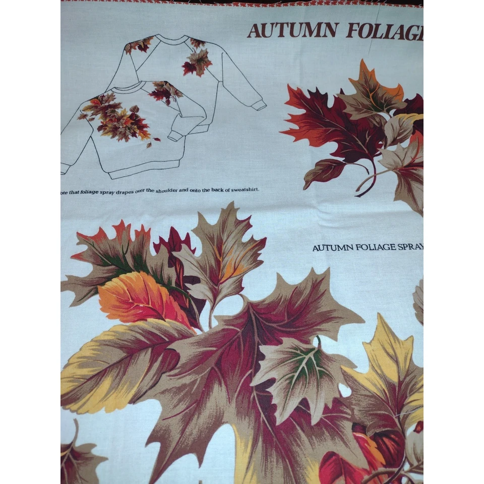 Vintage Autumn Foliage Fabric Applique Panel VIP Cranston Print Works - Image 4 of 4