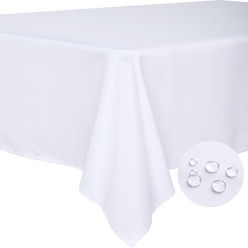 Tischdecke 60x84 Zoll Tischdecke für 6 Fuß 84" x 60" (rechteckig) weiß - Bild 2 von 7