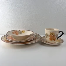FRANCISCAN OCTOBER Place Setting Dinner & Salad Plate, Cereal Bowl, Cup & Saucer