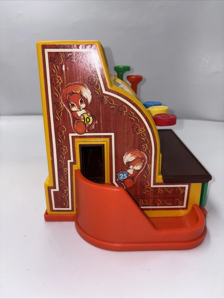 Caja registradora Fisher Price Play 1974 vintage con campana de trabajo, botones Foto 4 de 4