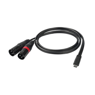 Typ C Auf Doppel-XLR-Stecker-Audiokabel, Tragbar, Leicht, Robust, Audiokabel