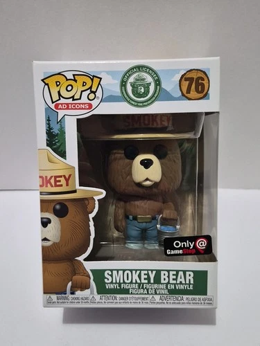 Funko Pop Ad Icons Smokey Bear With Bucket #76 Gamestop Exclusive