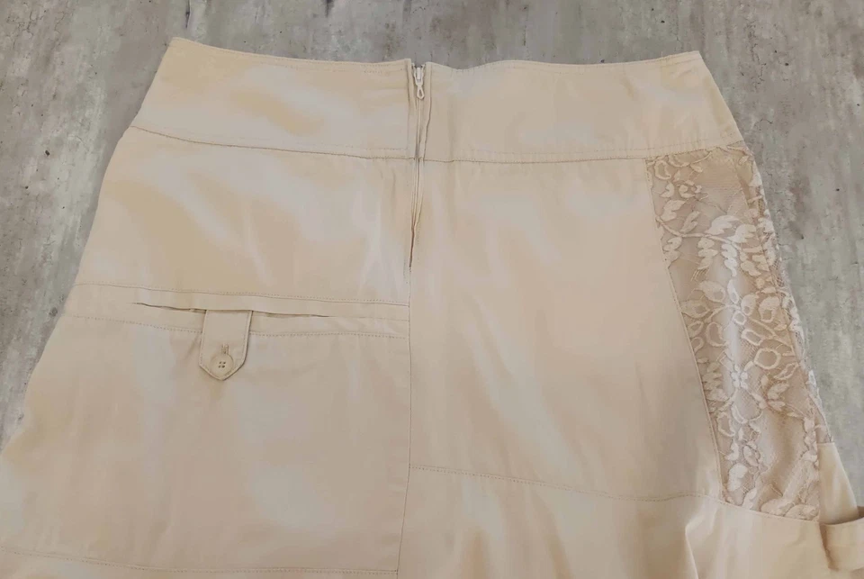 jupe beige mi longue clara collins style boheme dentelle taille 40 - Photo 4/4