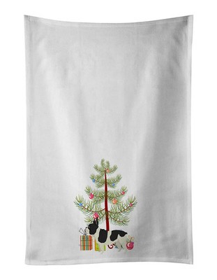 NEW French Bulldog Christmas Tree Kitchen Towel Set of 2 White Dish Towels