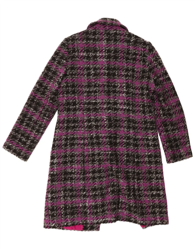 Abrigo de mujer AVALON UK 14 grande púrpura a cuadros poliéster QH05 Foto 2 de 3