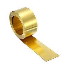 Brass Sheet Roll, 200" x 1" x 0.016" Metal Flashing Brass Foil Roll, Gold