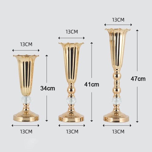 Golden Flower Vase Iron Flower Stand Fashion Metal Vases Home - Picture 2 of 18