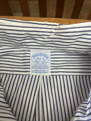 Camisa de vestir Brooks Brothers con botones para hombre talla 15 1/2-4 algodón - Imagen 3 de 7