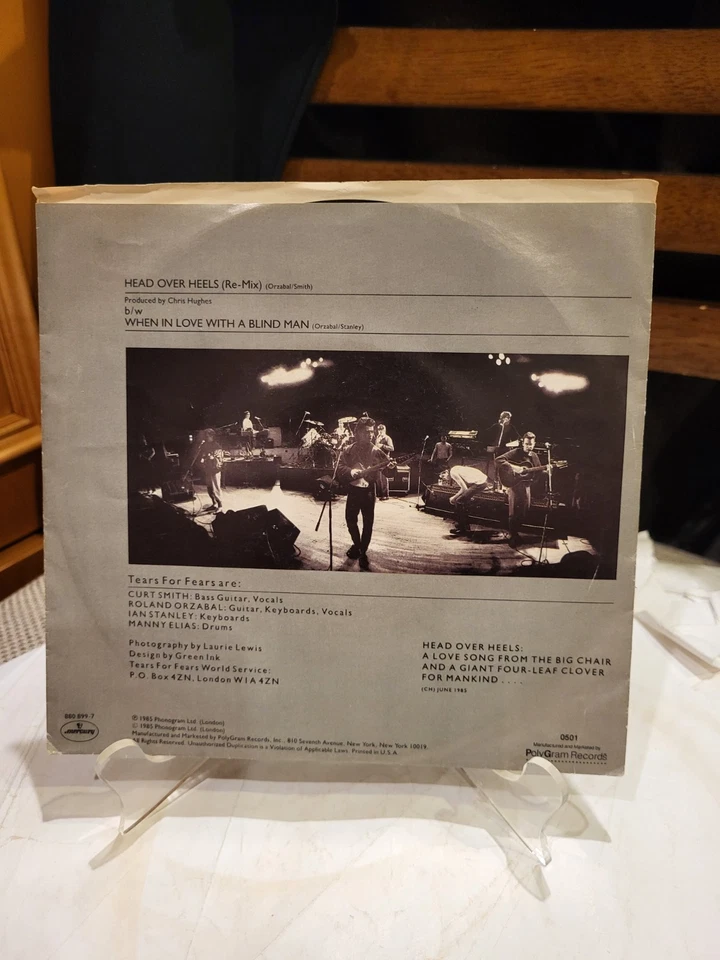 Tears For Fears 7" Head Over Heels NM Vinyl Mercury 880899-7 Pic Sleeve - Image 2 of 4