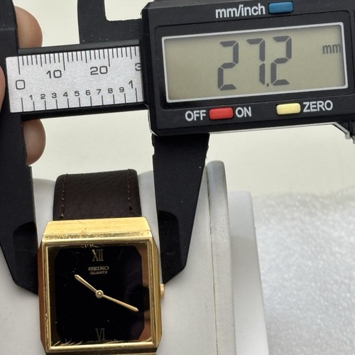 Neo Vintage SEIKO Tank 7430-5280 Men's 27mm Quartz Watch Gold Tone Black - Runs - Picture 5 of 8
