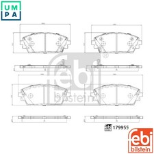 BRAKE PAD SET DISC BRAKE 179955 FOR MAZDA P5X4 1.5L HFY7/PEXN/PEXP/HFY1 2.0L