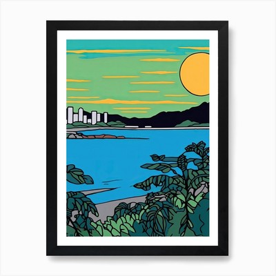 Minimal Design Style Of Honolulu Ha Gerahmtes Wandbild Poster Leinwanddruck Bild