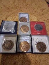 Wendell August Forge Handmade Ornaments Lot Of 7 - 5 Bronze, 2 Pewter