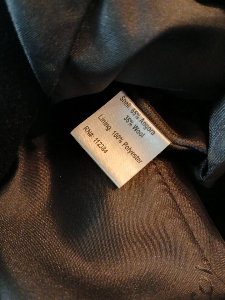 Женское пальто Calvin Klein размер 10 черное ангорская шерстяная смесь длинное мягкое классическое - Изображение 3 из 4