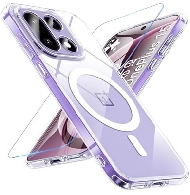 for Oneplus 15 Case, Slim Shockproof Clear Case with Screen Protector, Wireless