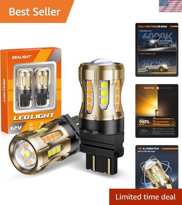 Bright 2600 Lumen 3157 Switchback LED Bulbs - Easy Install for Turn Signal & DRL