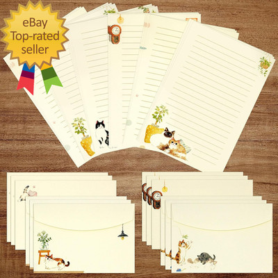 36 PCS Writing Paper and Envelopes Set Warm Cute Cat Themed Stationary Set