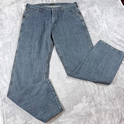 Lee Men Loose Fit Straight Leg Denim Carpenter Jeans 38x34 Blue Workwear