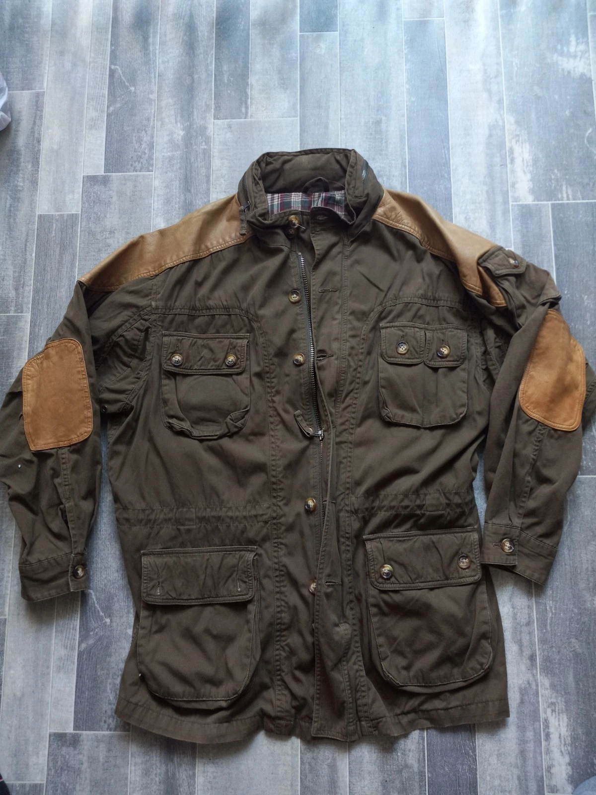 Vtg Orvis Canvas Barn/Field Jacket Leather Trim Hunting Outdoor Elbow Patch XL?*