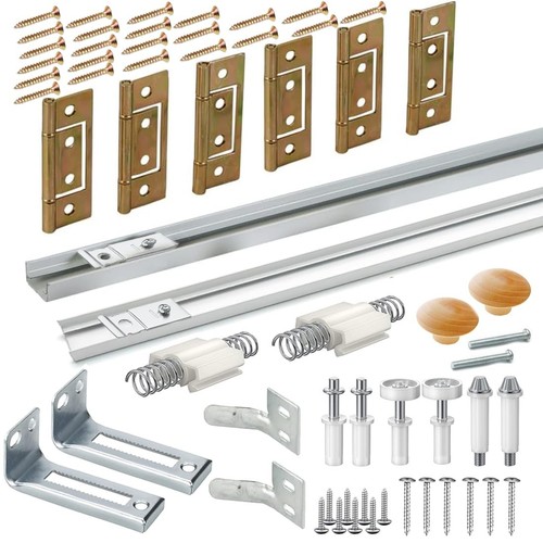 Bifold Door Hardware with Track, Bi-fold Closet Door Hardware Repair Tool Kit...