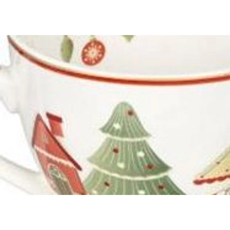 Tazza Colazione Natale 500 ml BRANDANI Villaggio in Festa Porcellana Bone China, fotografia 7 di 9