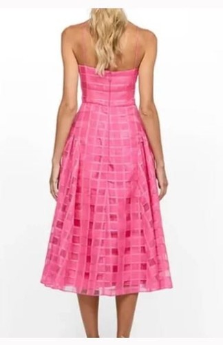 Vestido Midi Negro por Bariano Kora Cuello en V Aline Barbie Rosa Nuevo con Etiquetas Talla 6 - Imagen 3 de 12