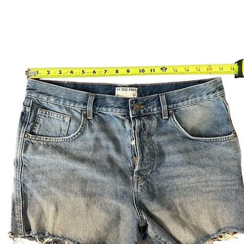Free People We The Free Jeansshorts Größe 32 Knopf hoher Bund roher Saum abgenutzt - Bild 11 von 14